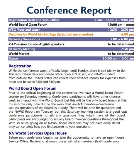 conference report example